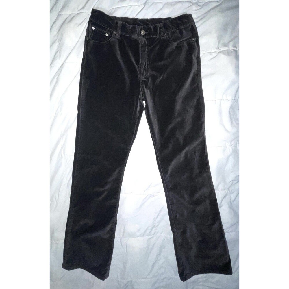 DG2 by Diane Gilman Dark Gray Velvet Pants Stretch Bootcut Velour Y2K Women’s 8